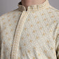 Men's Light Green Chikankari Embroidered and Sequence Kurta with Pyjama.