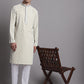 Men's Yellow Chikankari Embroidered and Sequence Kurta with Pyjama. [FF] [C-7-6]