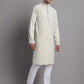 Men's Yellow Chikankari Embroidered and Sequence Kurta with Pyjama. [FF] [C-7-6]