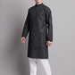 Men's Black Printed Pure Cotton Kurta Payjama Set