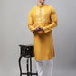 Men's Mustard Cotton Silk Mirror Work Kurta Pyjama