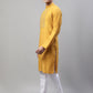 Men's Mustard Cotton Silk Mirror Work Kurta Pyjama