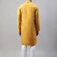 Men's Mustard Cotton Silk Mirror Work Kurta Pyjama