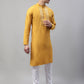 Men's Mustard Cotton Silk Mirror Work Kurta Pyjama