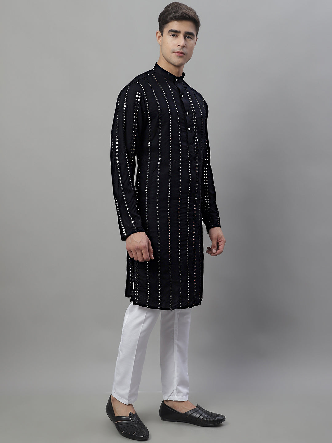 Men's Embroidered Mirror Work Kurta Payjama Sets