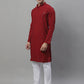 Men's Maroon Chikankari Embroidered and Sequence Kurta with Pyjama.