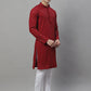 Men's Maroon Chikankari Embroidered and Sequence Kurta with Pyjama.