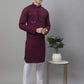 Men's Purple Chikankari Embroidered and Sequence Kurta with Pyjama.