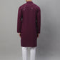 Men's Purple Chikankari Embroidered and Sequence Kurta with Pyjama.