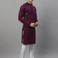 Men's Purple Chikankari Embroidered and Sequence Kurta with Pyjama.