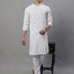 Men's White Chikankari Embroidered and Sequence Kurta with Pyjama.