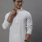 Men's White Chikankari Embroidered and Sequence Kurta with Pyjama.