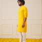Men's Yellow Chikankari Embroidered and Sequence Kurta with Pyjama.
