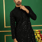 Men Black Embroidered and Sequence Kurta with Salwar