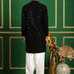 Men Black Embroidered and Sequence Kurta with Salwar