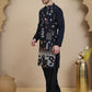 Embroidered Silk Blend Kurta with White Salwar ( JOKP SP-B 5140 Navy )