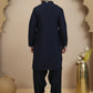 Embroidered Silk Blend Kurta with White Salwar ( JOKP SP-B 5140 Navy )