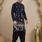 Embroidered Silk Blend Kurta with White Salwar ( JOKP SP-B 5140 Navy )