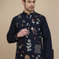 Embroidered Silk Blend Kurta with White Salwar ( JOKP SP-B 5140 Navy )