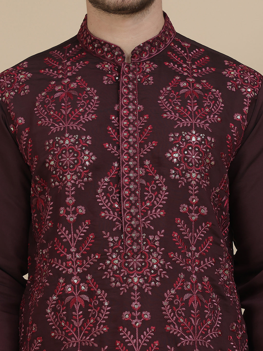 Embroidered Silk Blend Kurta with Salwar ( JOKP SP-B 5180 Purple )