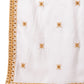 Embroidered Mustard Silk Blend Kurta Salwar and Dupatta Set for Men