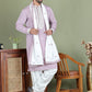 Embroidered Blue Silk Blend Kurta Salwar and Dupatta Set for Men ( JOKP SP-D 5077Purple )