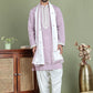 Embroidered Blue Silk Blend Kurta Salwar and Dupatta Set for Men ( JOKP SP-D 5077Purple )