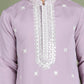 Embroidered Blue Silk Blend Kurta Salwar and Dupatta Set for Men ( JOKP SP-D 5077Purple )