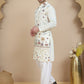Embroidered Silk Blend Kurta with White Salwar ( JOKP SP-W 5140 White )