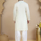 Embroidered Silk Blend Kurta with White Salwar ( JOKP SP-W 5140 White )
