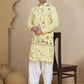 Embroidered Silk Blend Kurta with White Salwar ( JOKP SP-W 5140 Yellow )