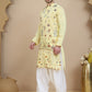 Embroidered Silk Blend Kurta with White Salwar ( JOKP SP-W 5140 Yellow )
