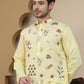 Embroidered Silk Blend Kurta with White Salwar ( JOKP SP-W 5140 Yellow )