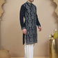 Embroidered Silk Blend Kurta with Salwar ( JOKP SP-W 5180 Navy )