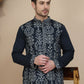 Embroidered Silk Blend Kurta with Salwar ( JOKP SP-W 5180 Navy )