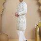 Embroidered Silk Blend Kurta with Salwar ( JOKP SP-W 5180 White )