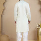Floral Embroidered Straight Kurta With Salwar ( JOKP SP-W 5200 White )