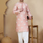 Elephant Embroidered Silk Blend Kurta Set for Men ( JOKP SP-W 5247 Peach )