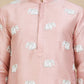 Elephant Embroidered Silk Blend Kurta Set for Men ( JOKP SP-W 5247 Peach )