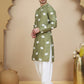 Elephant Embroidered Silk Blend Kurta Set for Men ( JOKP SP-W 5247 Pista )