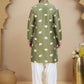 Elephant Embroidered Silk Blend Kurta Set for Men ( JOKP SP-W 5247 Pista )