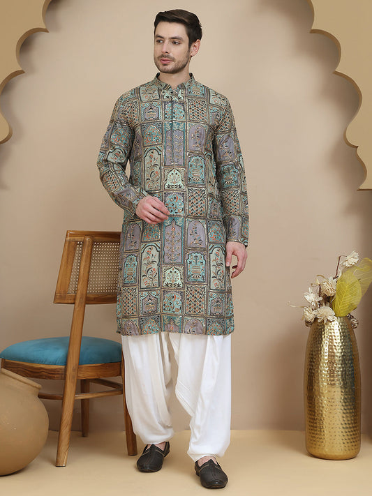 Embroidered Kurta with Classic White Salwar ( JOKP SP-W 5254 Blue )