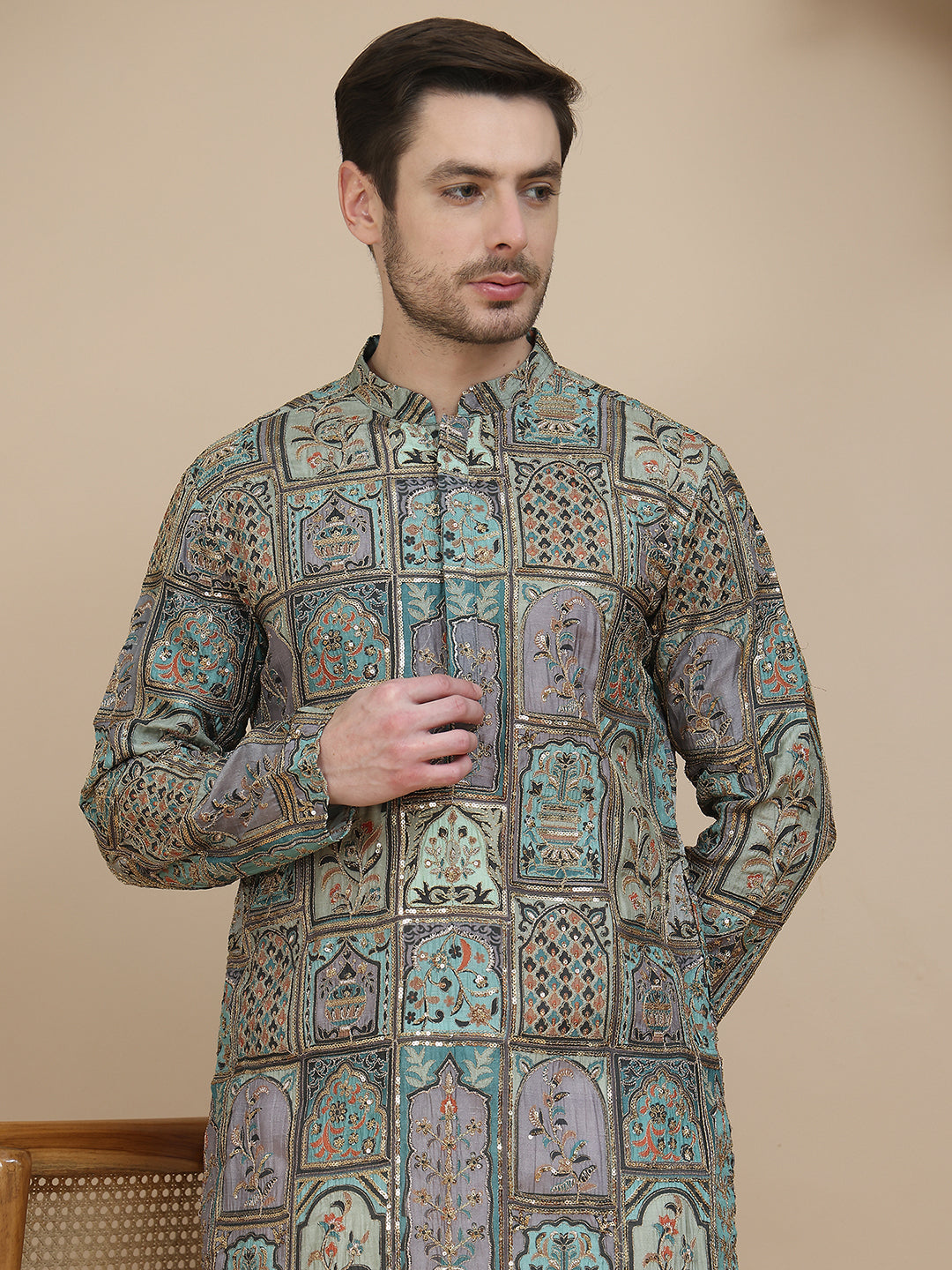 Embroidered Kurta with Classic White Salwar ( JOKP SP-W 5254 Blue )