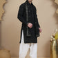 Embroidered Kurta Salwar and Dupatta Set for Men ( JOKP SP-W D 5088 Black )