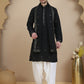 Embroidered Kurta Salwar and Dupatta Set for Men ( JOKP SP-W D 5088 Black )