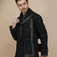Embroidered Kurta Salwar and Dupatta Set for Men ( JOKP SP-W D 5088 Black )