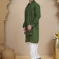 Embroidered Kurta Salwar and Dupatta Set for Men ( JOKP SP-W D 5088 Olive )