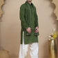 Embroidered Kurta Salwar and Dupatta Set for Men ( JOKP SP-W D 5088 Olive )