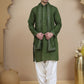 Embroidered Kurta Salwar and Dupatta Set for Men ( JOKP SP-W D 5088 Olive )