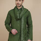 Embroidered Kurta Salwar and Dupatta Set for Men ( JOKP SP-W D 5088 Olive )